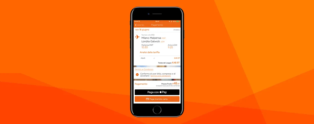 Easyjet, inserire la carta d'imbarco nel Wallet di iPhone