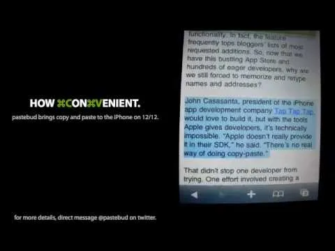 pastebud: copy and paste on the iPhone