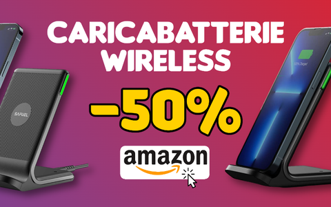 Caricabatterie wireless 15W: SCONTO PAZZO 50% con coupon