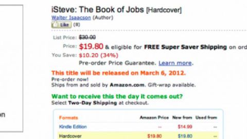 La biografia iSteve: The Book of Jobs in pre-release sullo store Amazon e iBookStore
