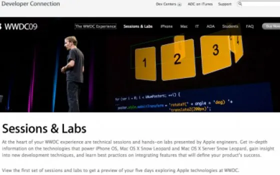 Pubblicato l'elenco delle sessioni per il WWDC '09