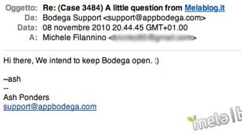 Bodega risponde a Melablog.it
