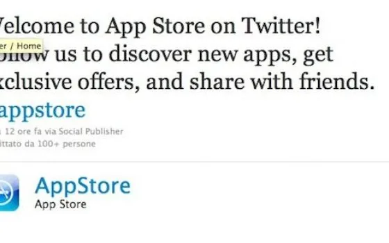 App Store è ufficialmente su Twitter