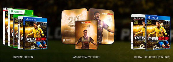 Le tre edizioni di Pro Evolution Soccer 2016