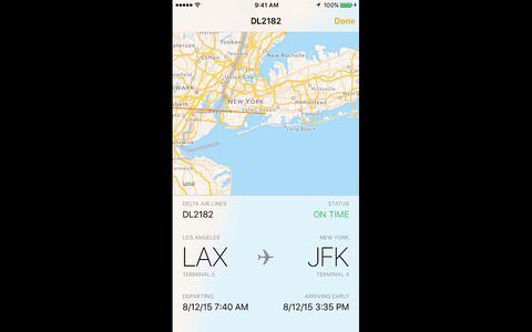 iOS 9 e OS X El Capitan, controllare lo stato di un volo in un clic