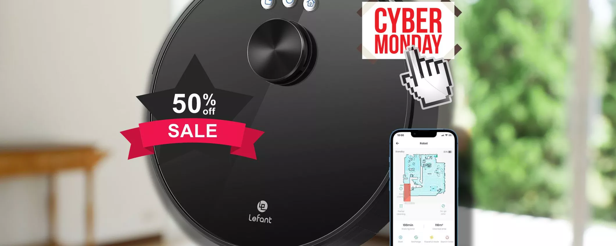 LEFANT Robot Aspirapolvere: costa LA METà solo per il Cyber Monday (-55%)