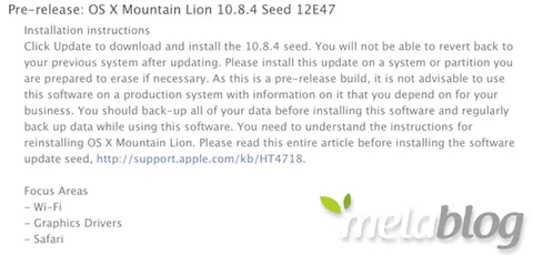 OS X 10.8.4, Apple distribuisce la sesta beta agli sviluppatori
