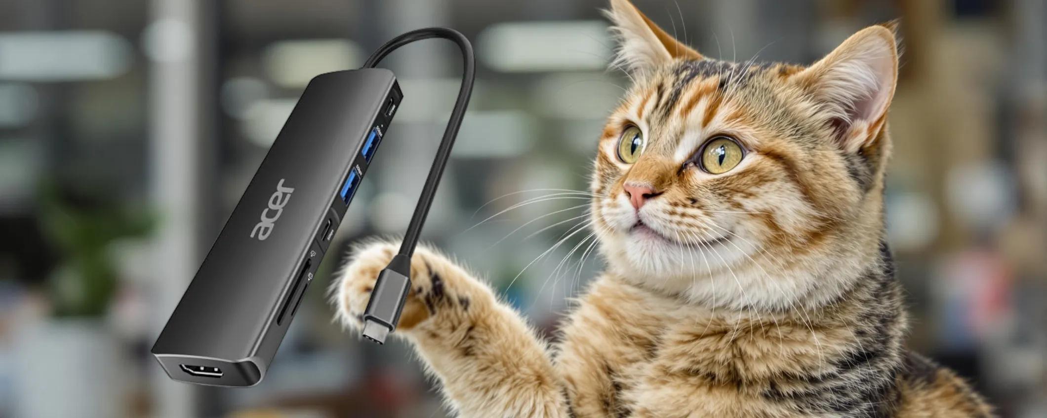 Hub USB-C 7 in 1 Acer: ottimizza la tua connettività spendendo MENO DI 20€