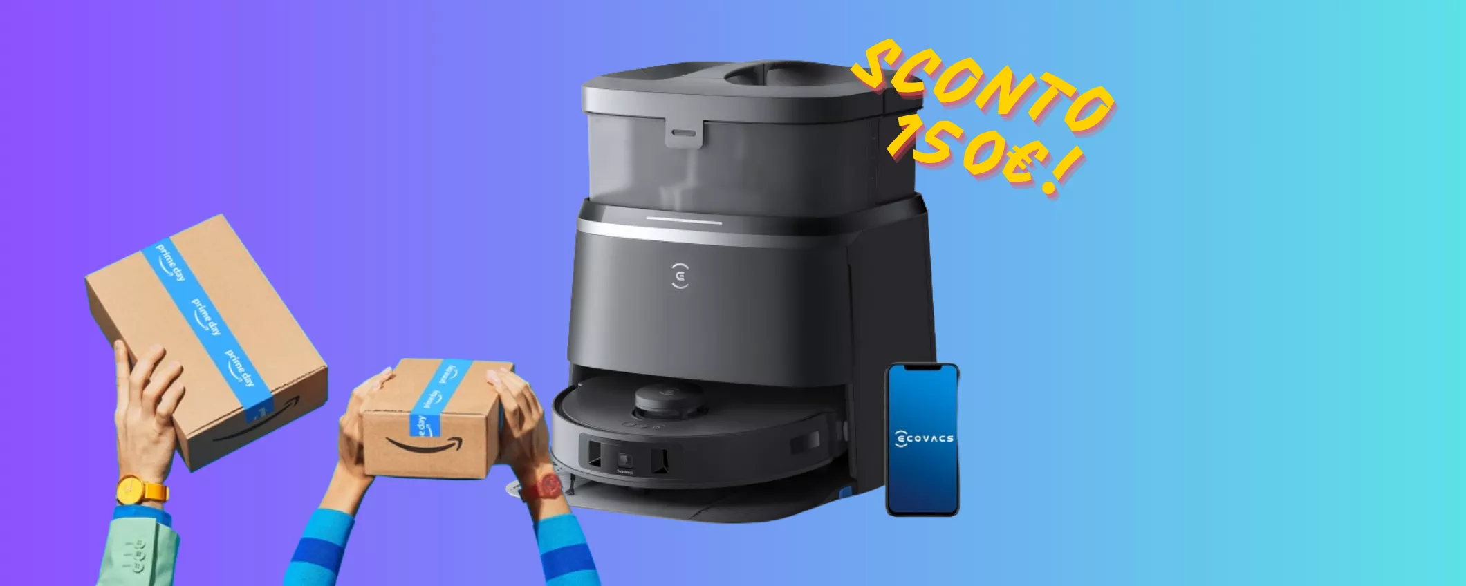 Prime Day: SCONTO FOLLE DI 150 EURO sul Robot 2-in-1 ECOVACS