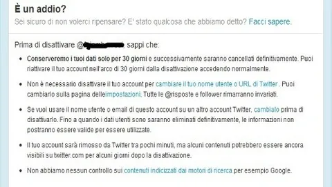 Come cancellarsi da Twitter