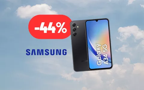 178€ RISPARMIATI sul Samsung Galaxy A34: 44% di sconto attivo