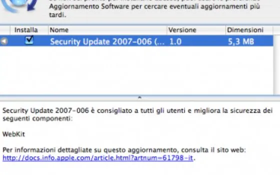 Security Update 2007-006 (Aggiornato)