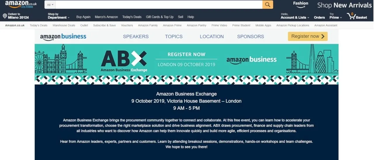 Amazon Business annuncia Amazon Business Exchange