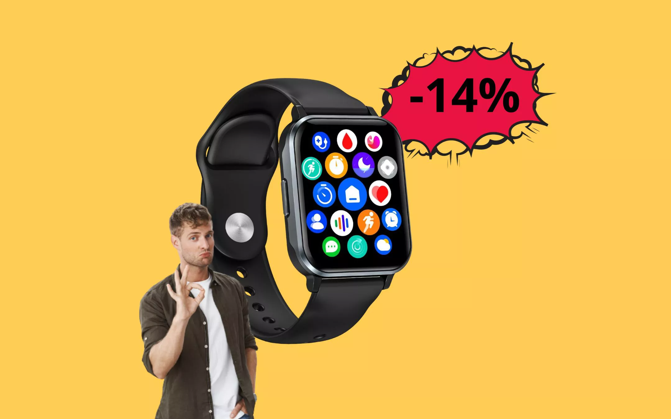 Smartwatch con microfono per chiamate e impermeabile (-67%)