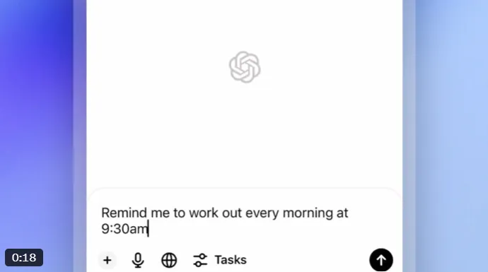 OpenAI lancia Tasks: la nuova funzione di ChatGPT per la Pianificazione