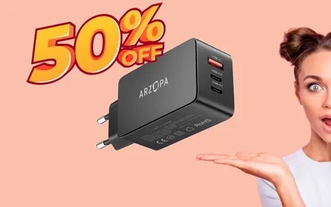 Oggi il Caricatore USB C da 65W lo paghi la metà: applica il coupon sconto Amazon