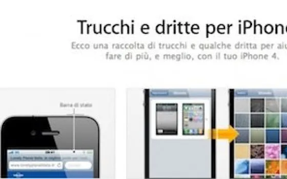 Apple pubblica trucchi e dritte su iPhone 4