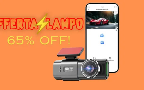 Offerta lampo Amazon: Doppia Dash Cam Auto a meno di metà prezzo (-65%)