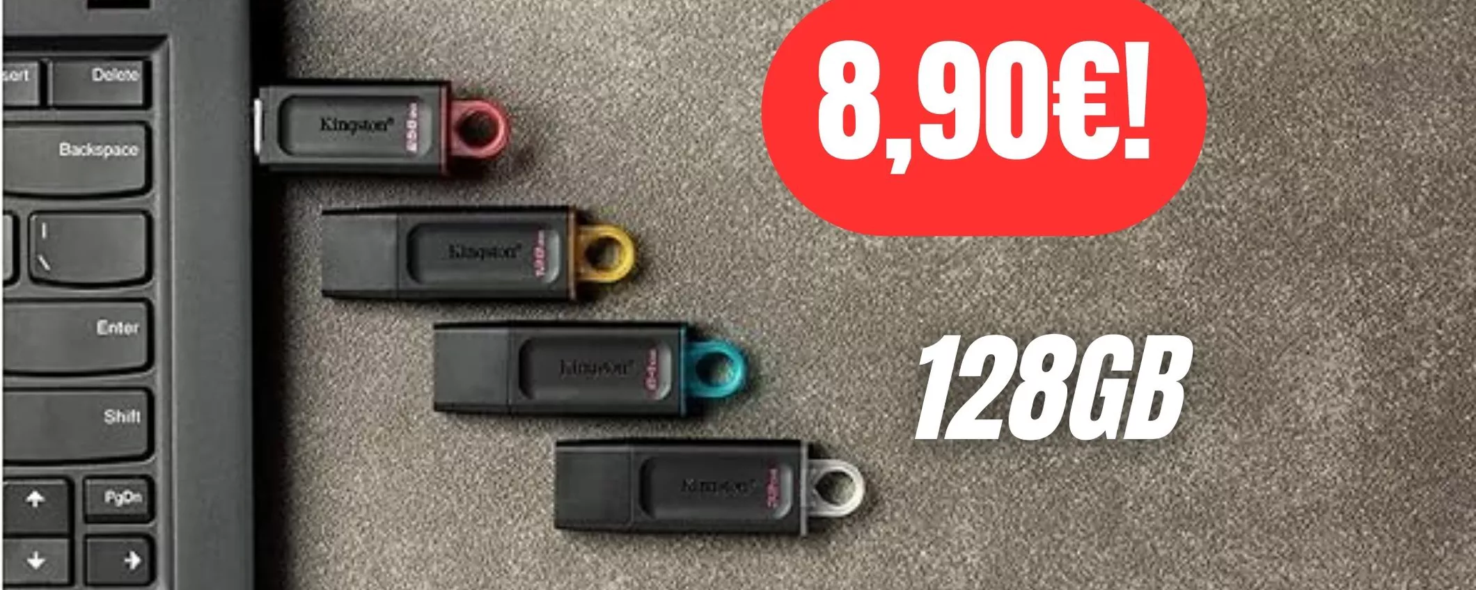 Pennetta USB Kingston da 128GB ad un PREZZO REGALATO (-55%)