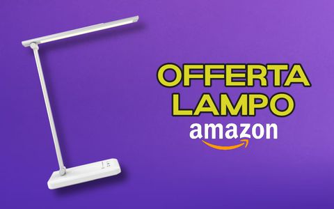 Lampada da scrivania LED con pulsanti touch e USB per ricaricare lo smartphone in OFFERTA LAMPO