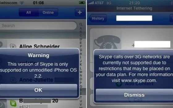 Niente Skype sugli iPhone col jailbreak?