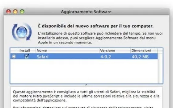 Apple rilascia Safari 4.0.2