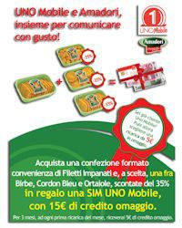 UnoMobile: SIM e traffico omaggio per acquisti Amadori