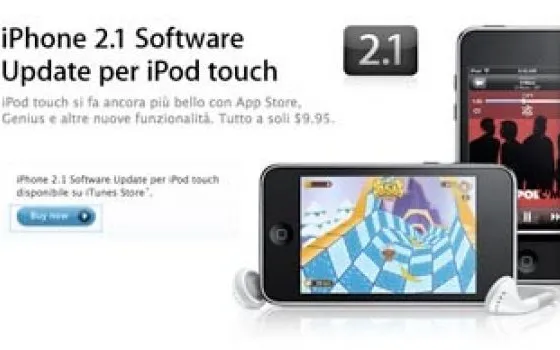 Aggiornamento firmware 2.1 per iPod Touch