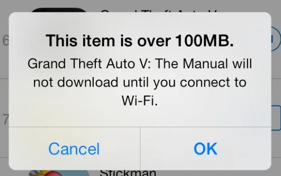 iOS 7, limite download Over-the-Air innalzato a 100MB