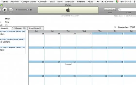 iConcertCal: il plugin di iTunes per i concerti dei vostri artisti preferiti