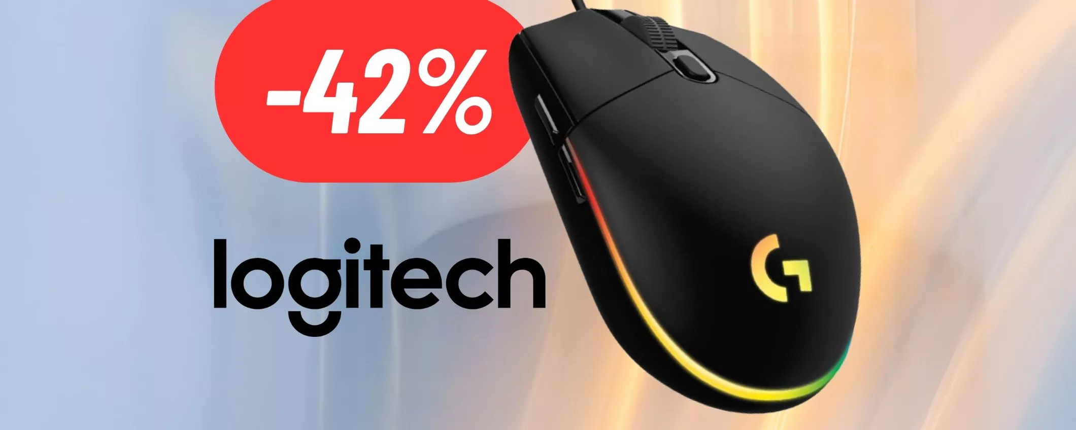 Mouse Logitech da gaming con illuminazione RGB e precisione da 8.000DPI ad un PREZZO REGALATO