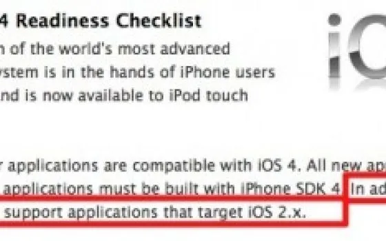 Applicazioni per iPhone OS 2: non più supportate su App Store
