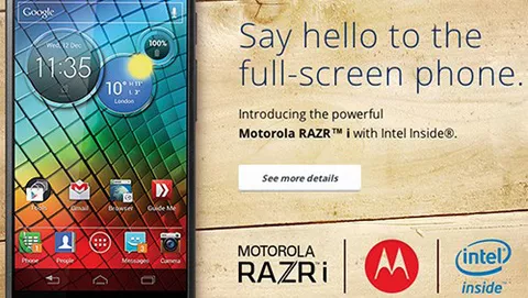 Motorola RAZR i, CPU Intel e display edge-to-edge