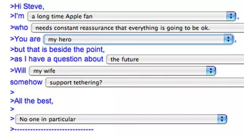 Il generatore automatico di risposte via mail di Steve Jobs