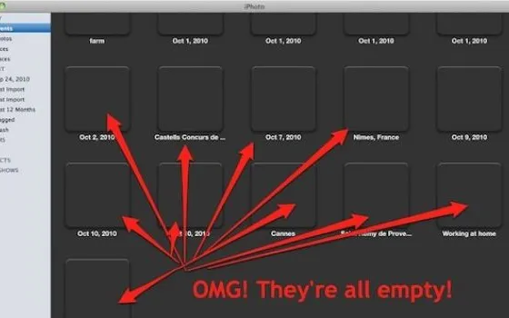 iPhoto'11: problemi e perdite di dati
