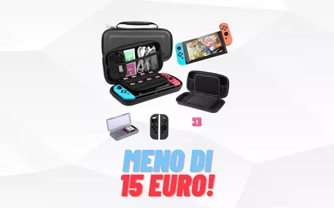 Custodia Nintendo Switch SUPER ACCESSORIATA a meno di €15
