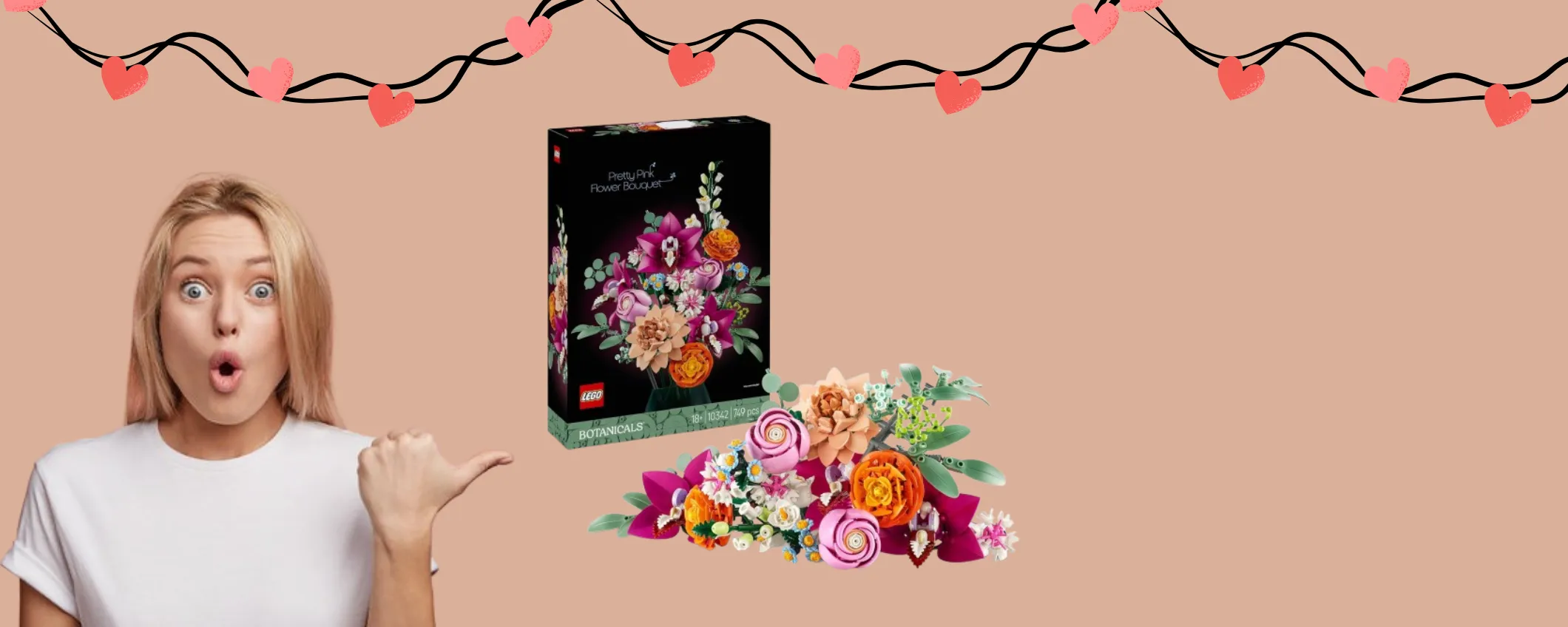 A San Valentino regala un Bouquet di Fiori Rosa LEGO: oggi su Amazon a mini prezzo