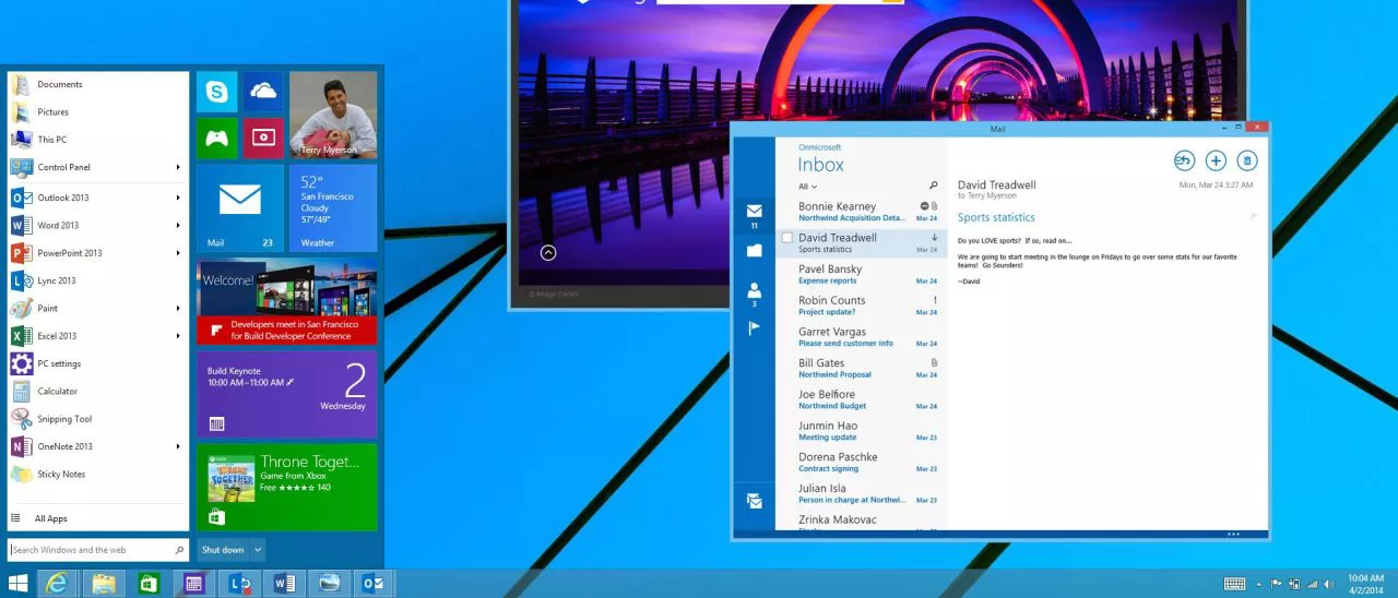 Windows 9, desktop virtuali e Charms Bar