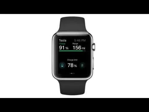 Apple Watch Tesla Car app screencast by ELEKS