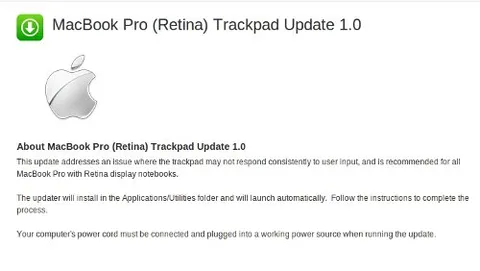 MacBook Pro Retina, aggiornato il bug del trackpad