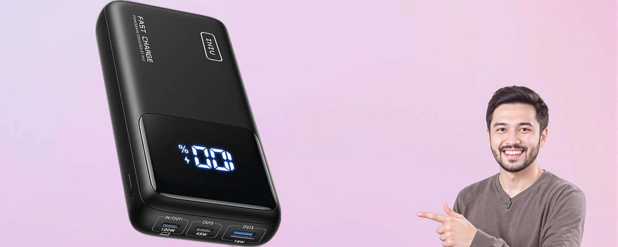 Power Bank INIU: 100W e maxi capacità da 25.000mAh ad un prezzo stracciato