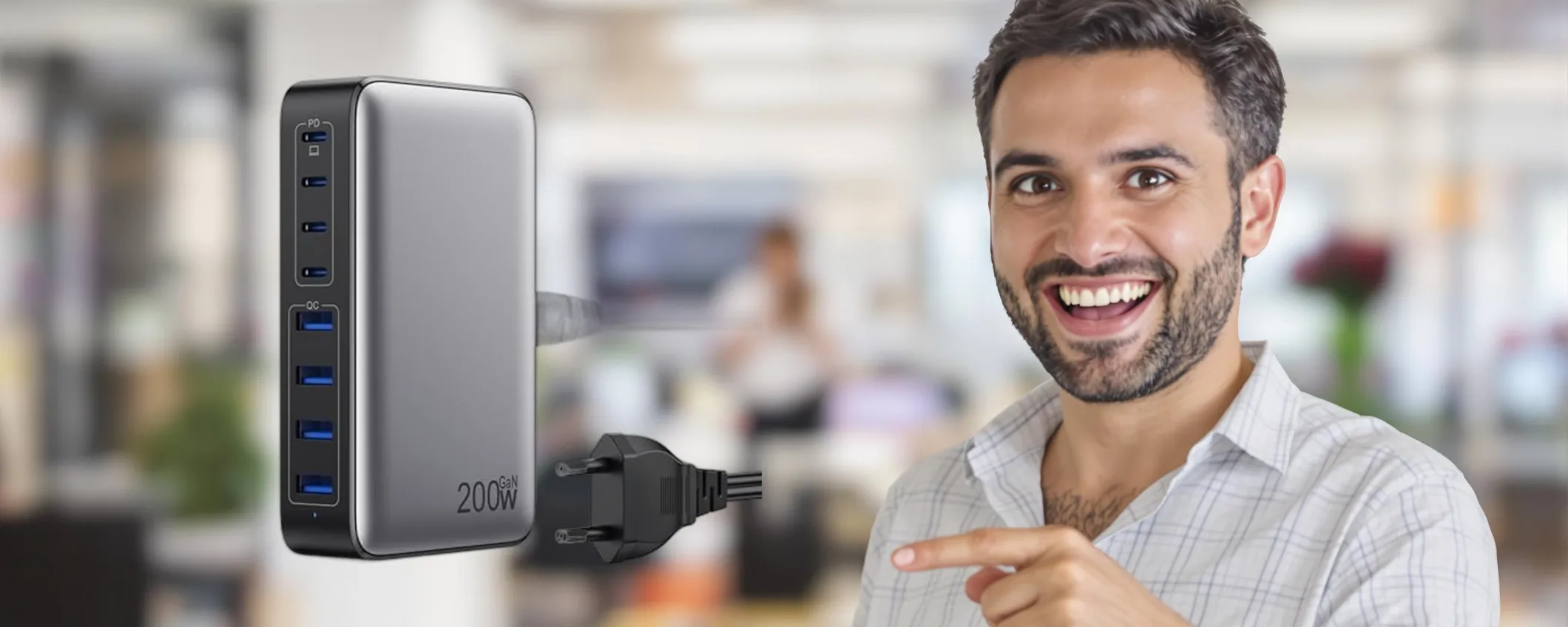 Caricatore USB-C Feob 8 in 1: tecnologia e sicurezza a prezzo scontato