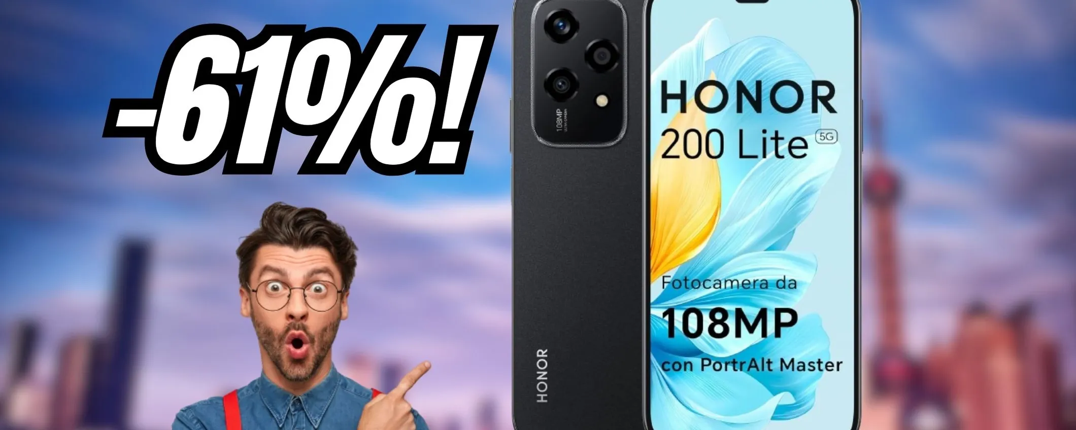 Honor 200 Lite: design, foto e prestazioni al top, promo choc (-61%)