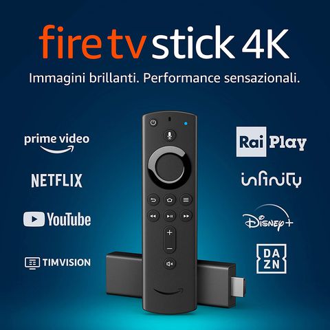 Fire TV Stick 4K Ultra HD con telecomando vocale Alexa di ultima generazione