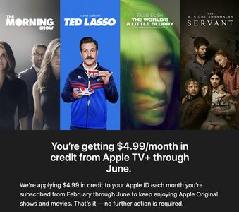 AppleTV+: credito in omaggio a chi mantiene l'abbonamento