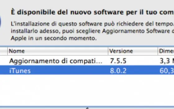 Disponibile iTunes 8.0.2