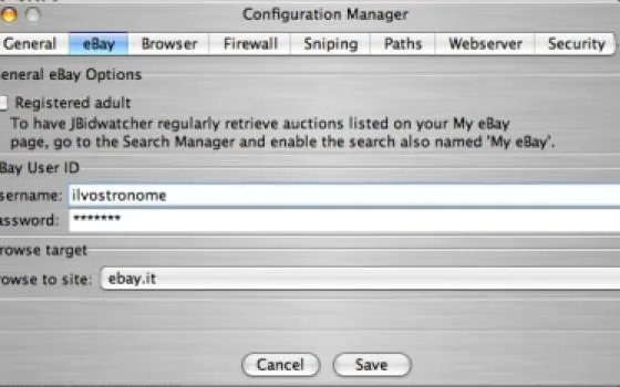 jBidWatcher: un'applicazione per gestire le aste su eBay