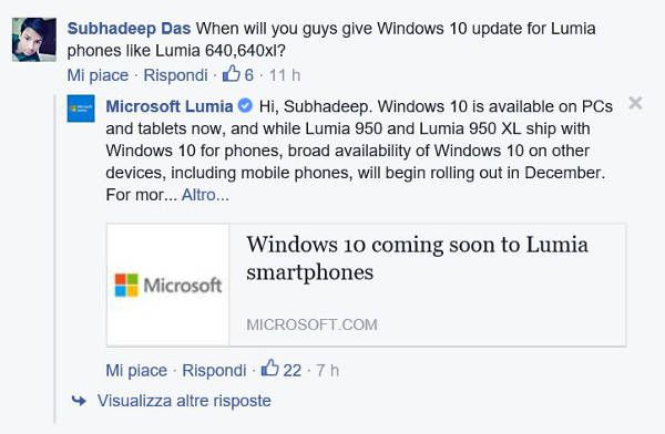 Windows 10 Mobile arriva a dicembre