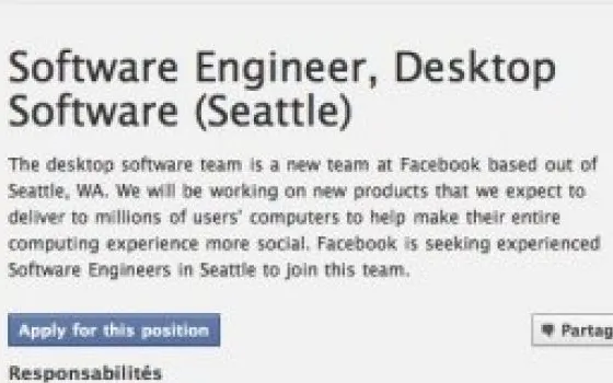 Facebook assume programmatori per Mac e Windows