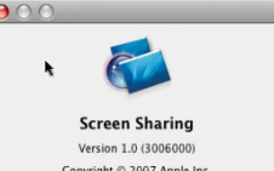 Funzionalità Screen Sharing per Leopard